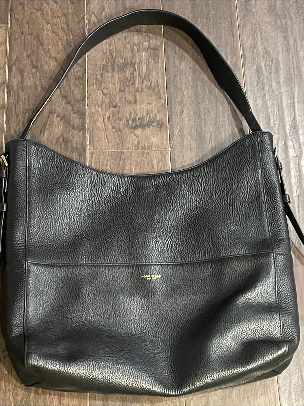 henri bendel Black Pebbled Leather Shoulder Bag